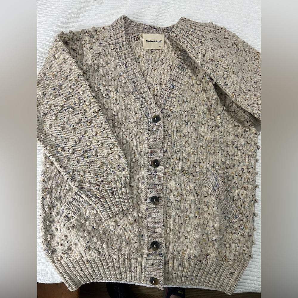 Misha & Puff Iris Confetti Cardigan long wool size M/L